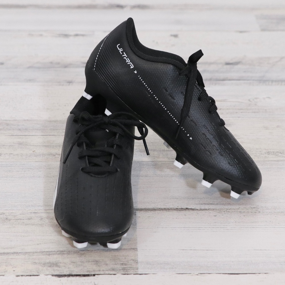 PUMA Ultra Play Firm Artificial Ground Cleat, Black White, 1 New Without Box